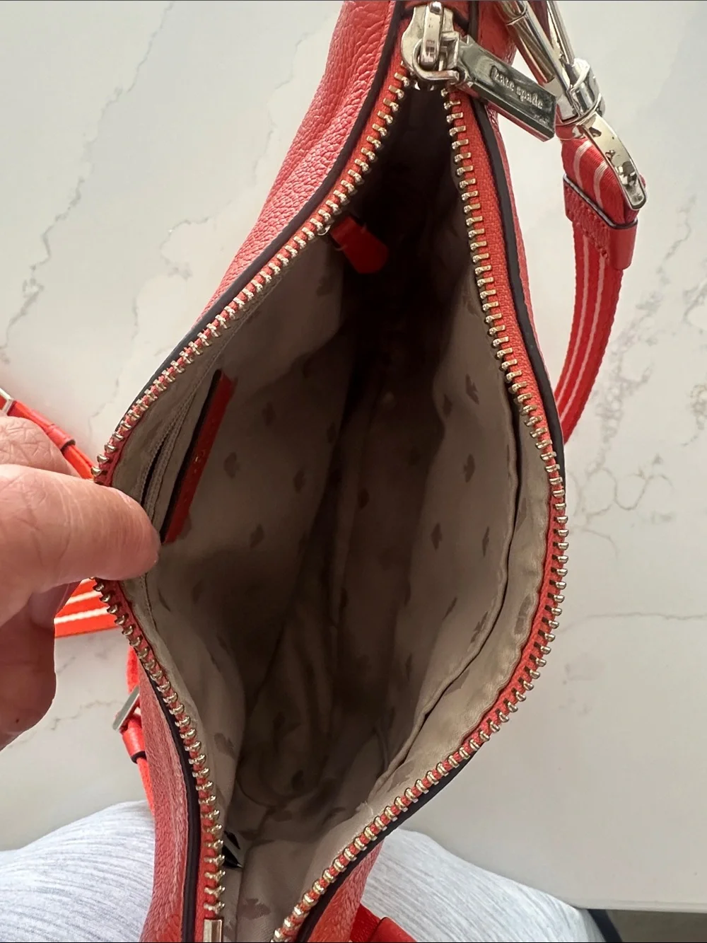 Kate Spade Orange Pebble Leather Crossbody bag small purse